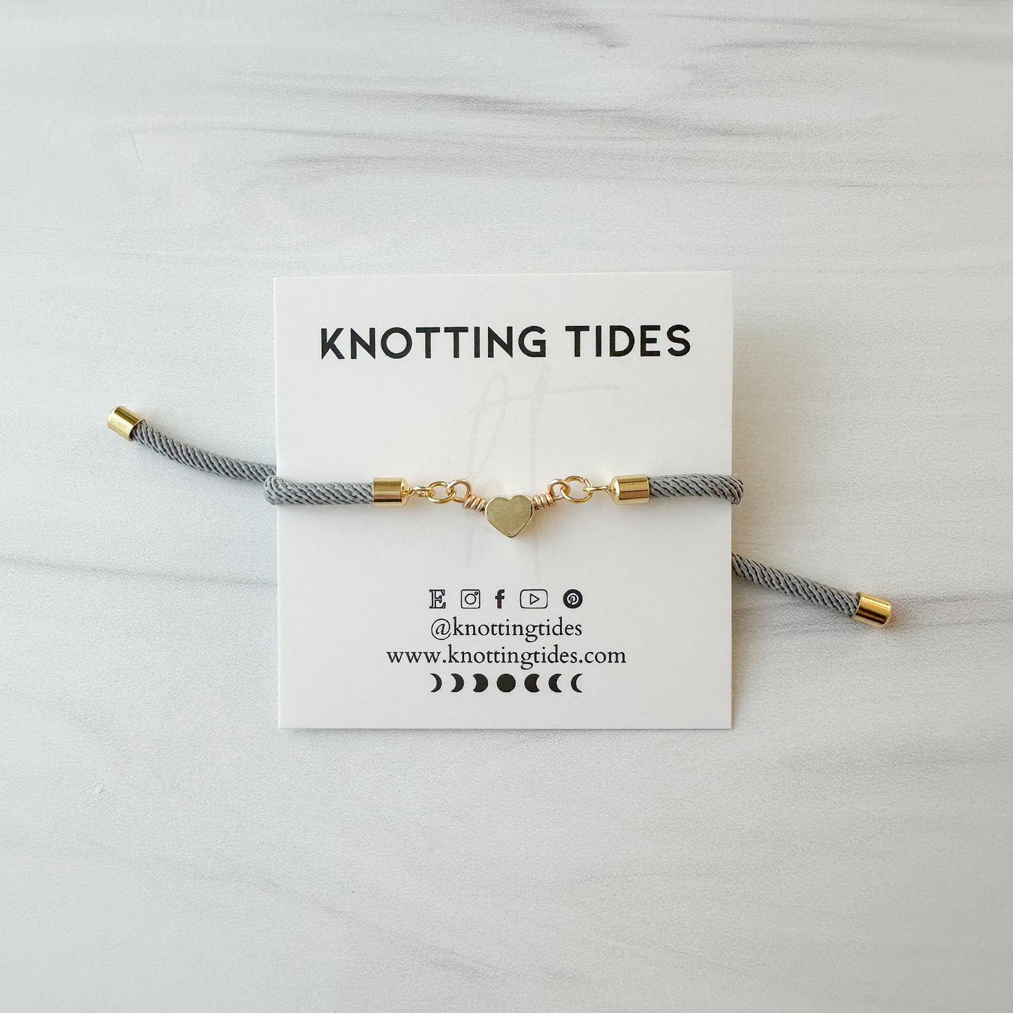 Gold Heart Cord Bracelet