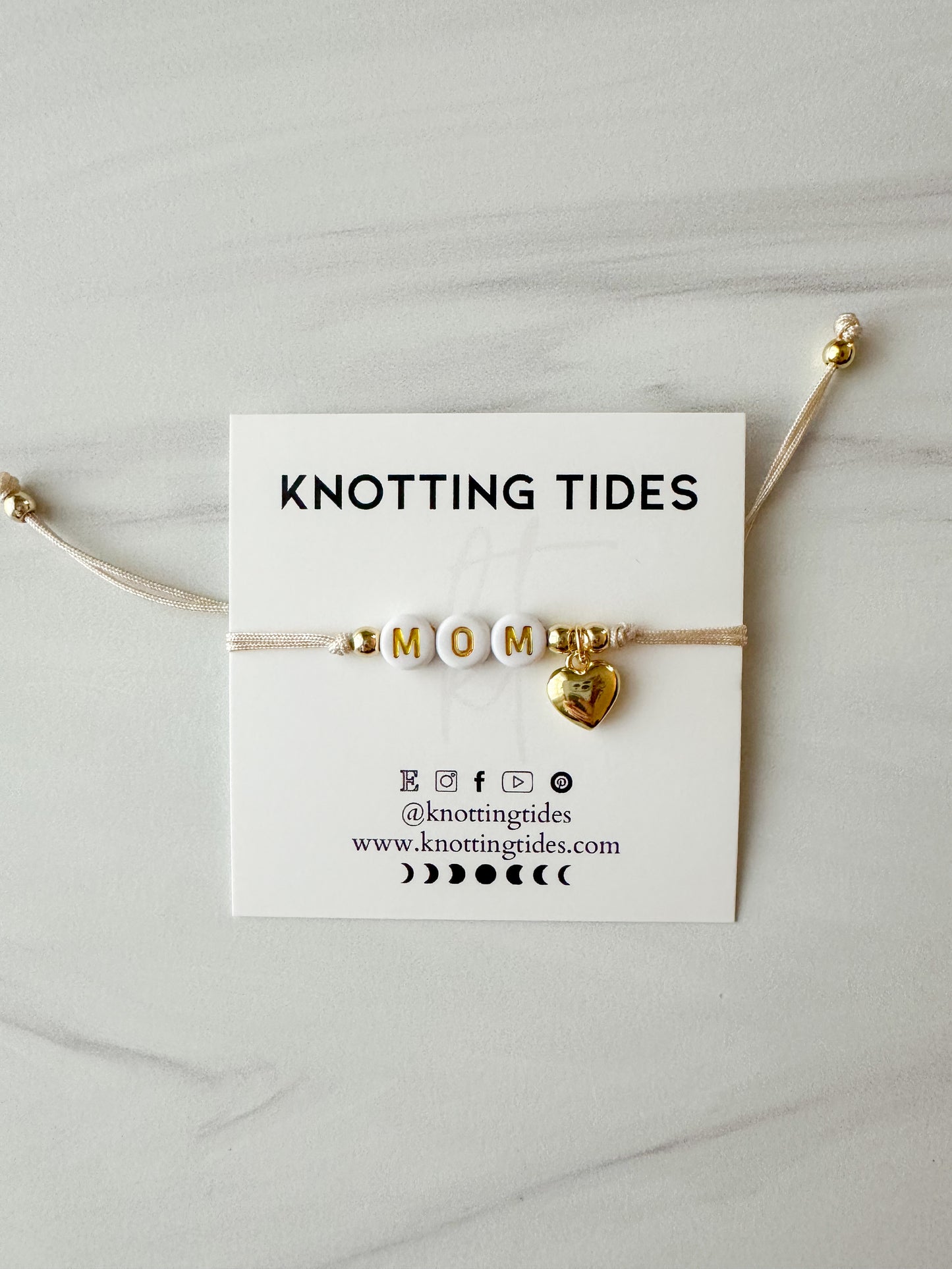Golden Heart Mama/Mom Bracelet