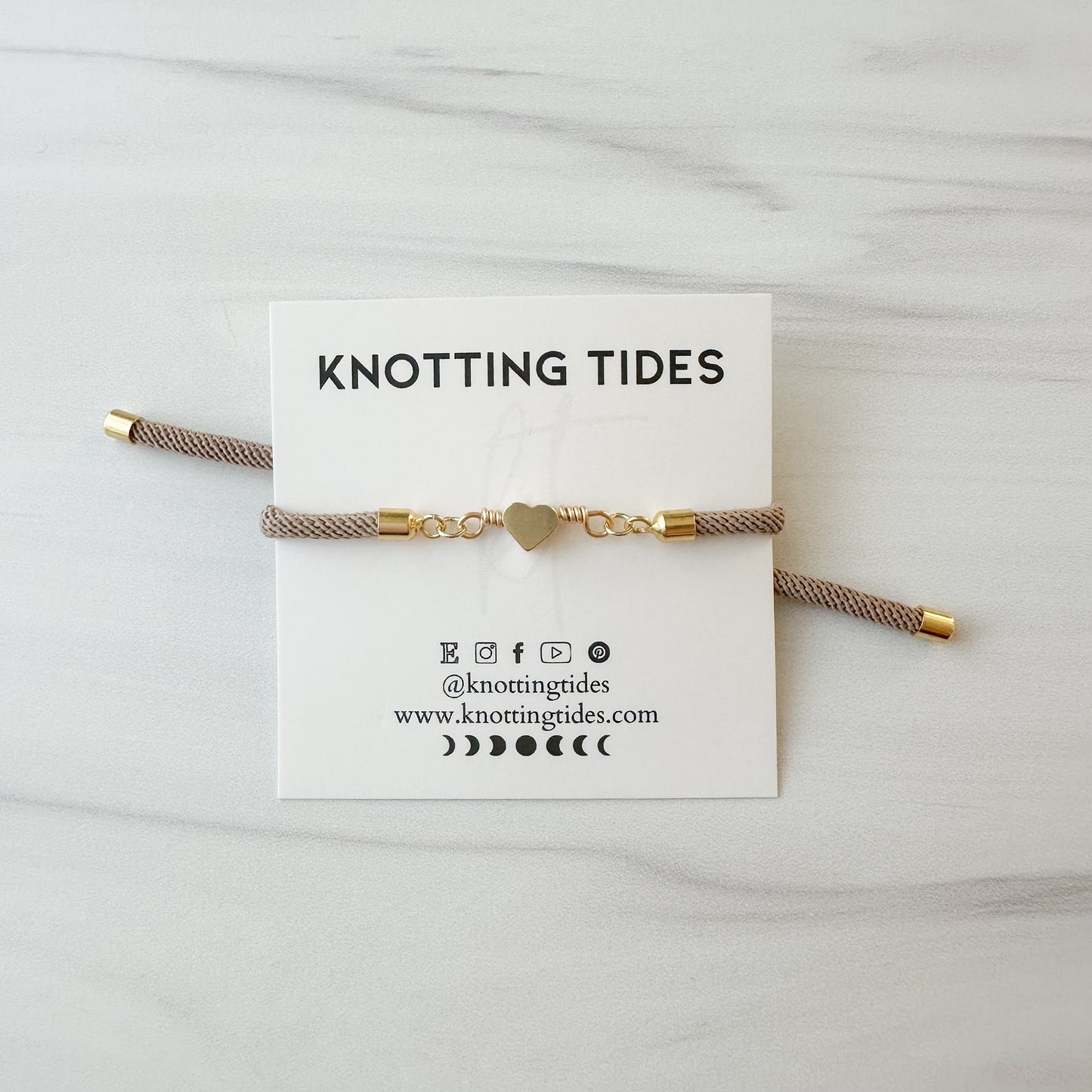 Gold Heart Cord Bracelet