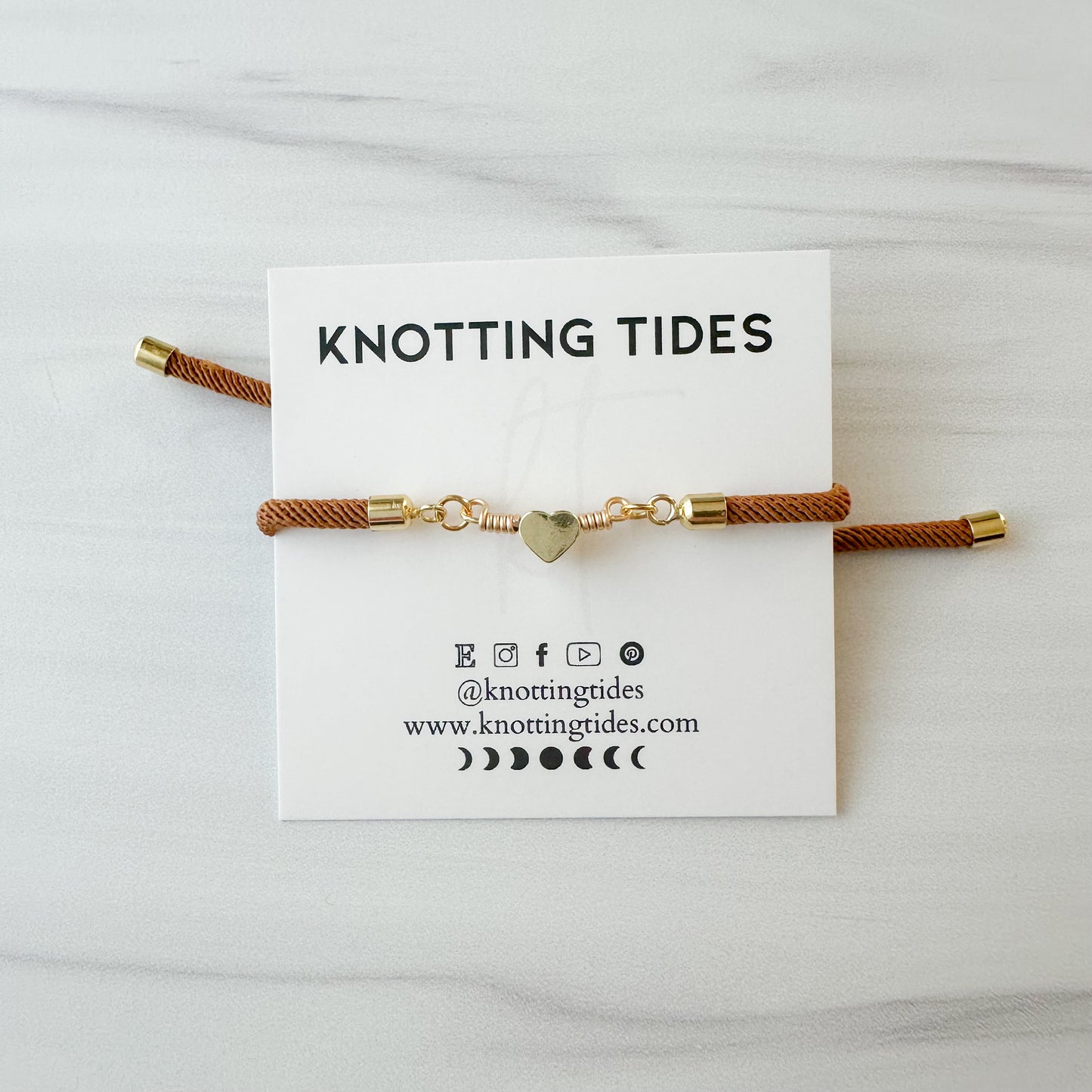 Gold Heart Cord Bracelet