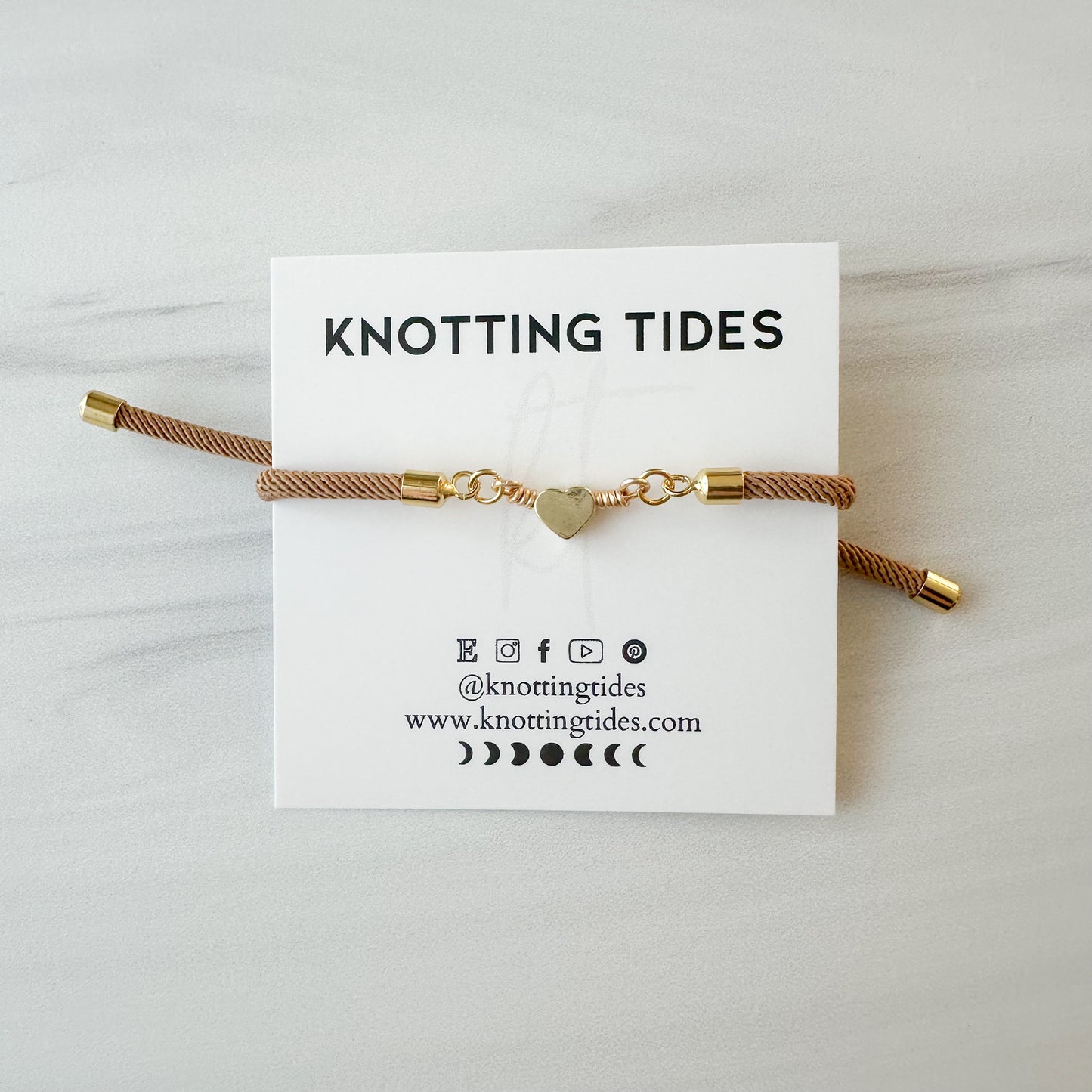 Gold Heart Cord Bracelet