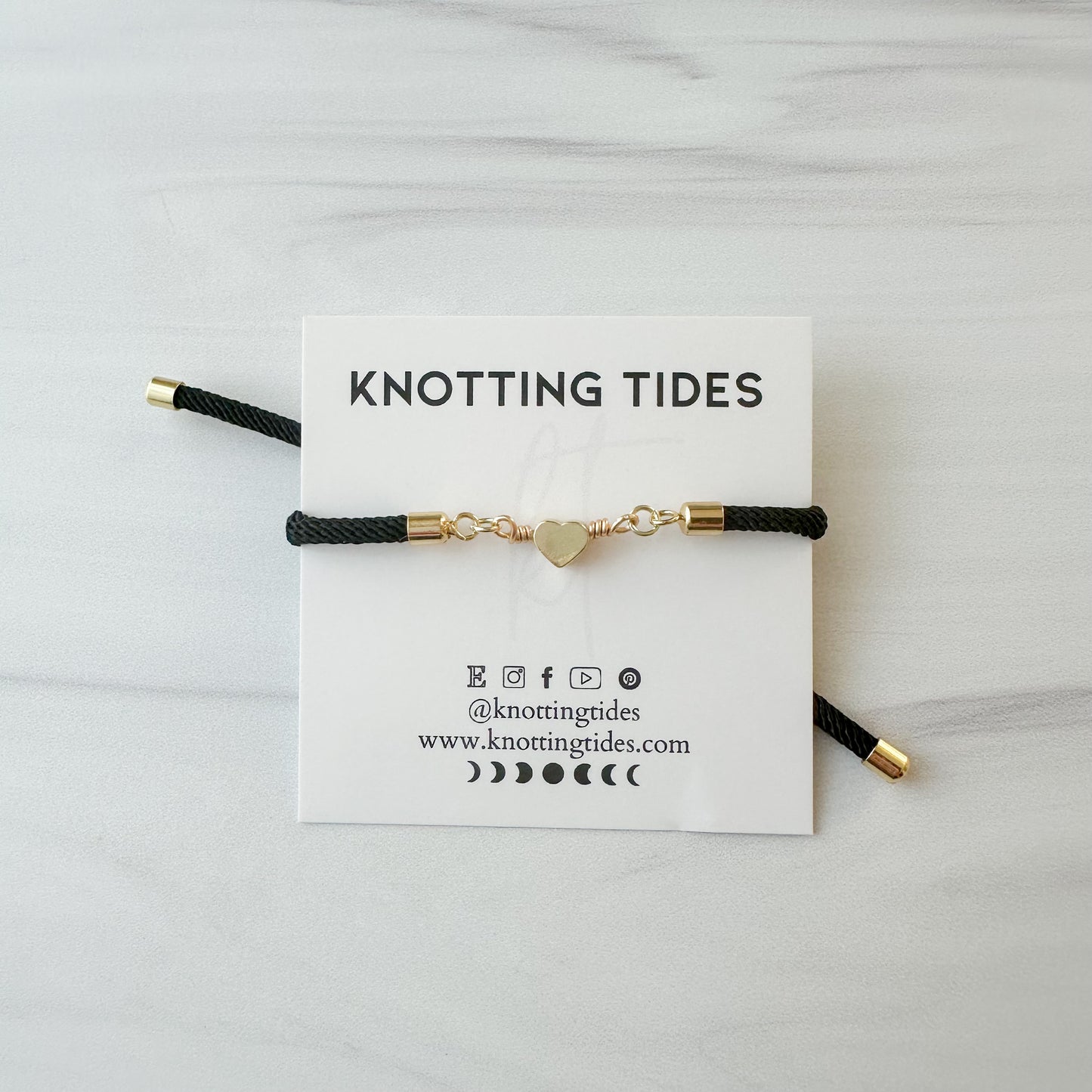 Gold Heart Cord Bracelet