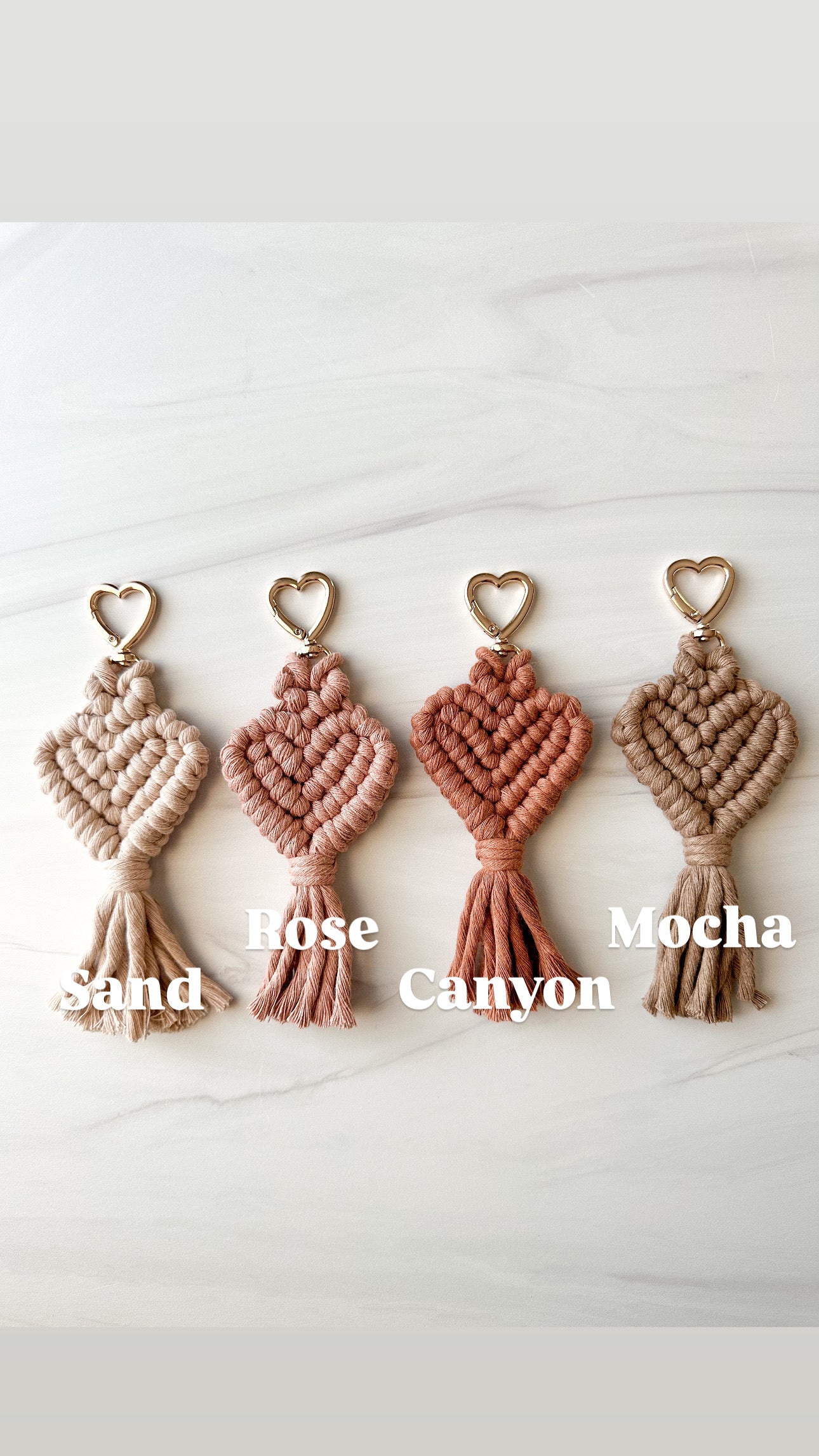 Macrame Heart Charms
