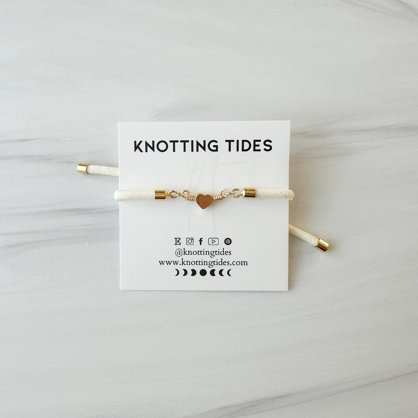 Gold Heart Cord Bracelet