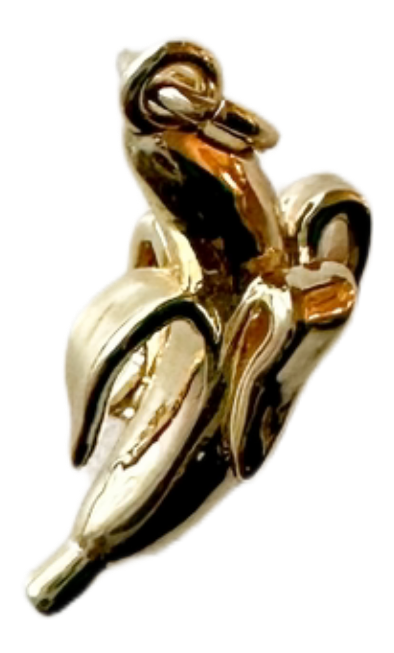 Gold half peeled banana charm