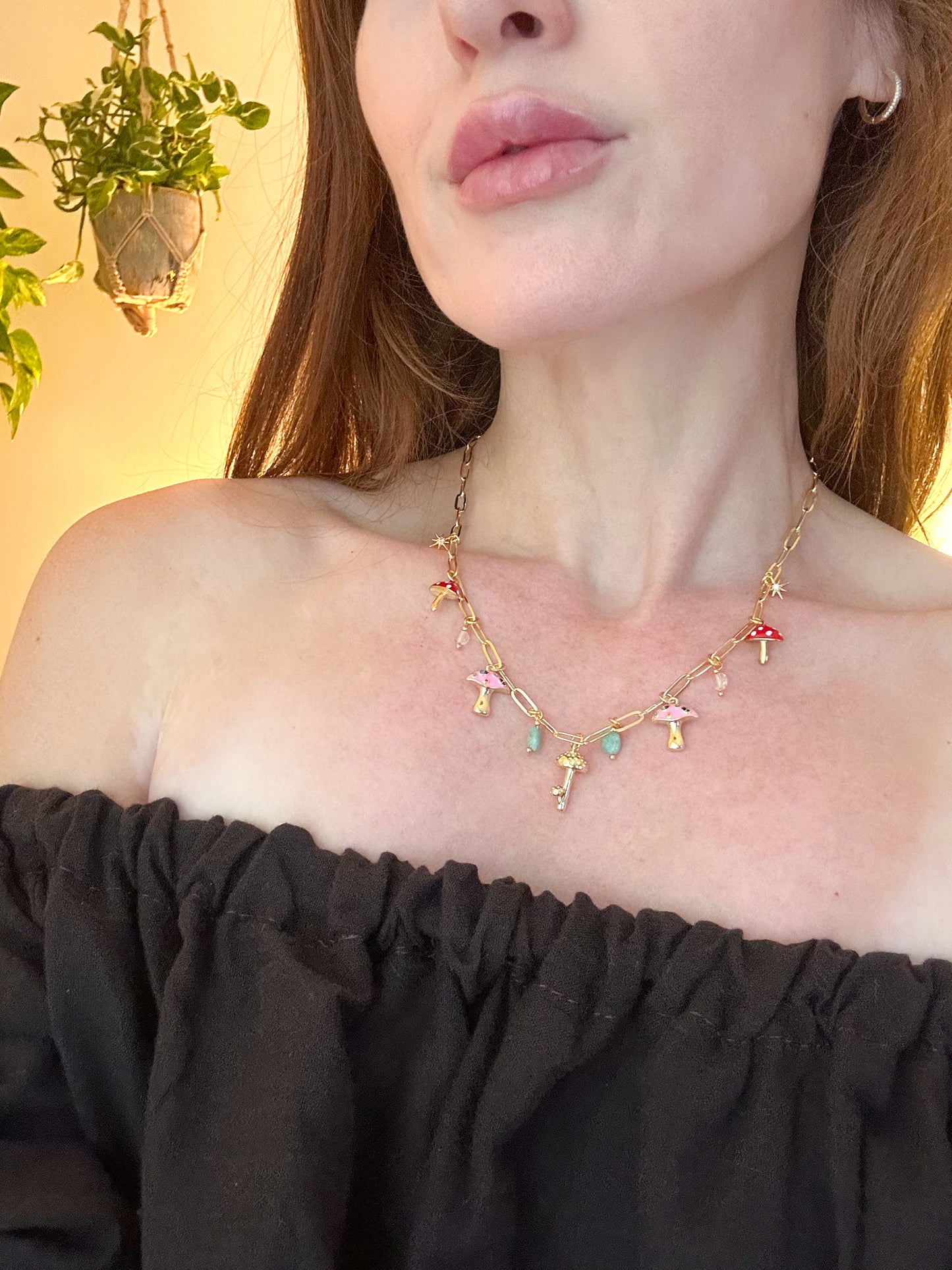 Mushroom Charm Necklace – Enchanted Woodland Story