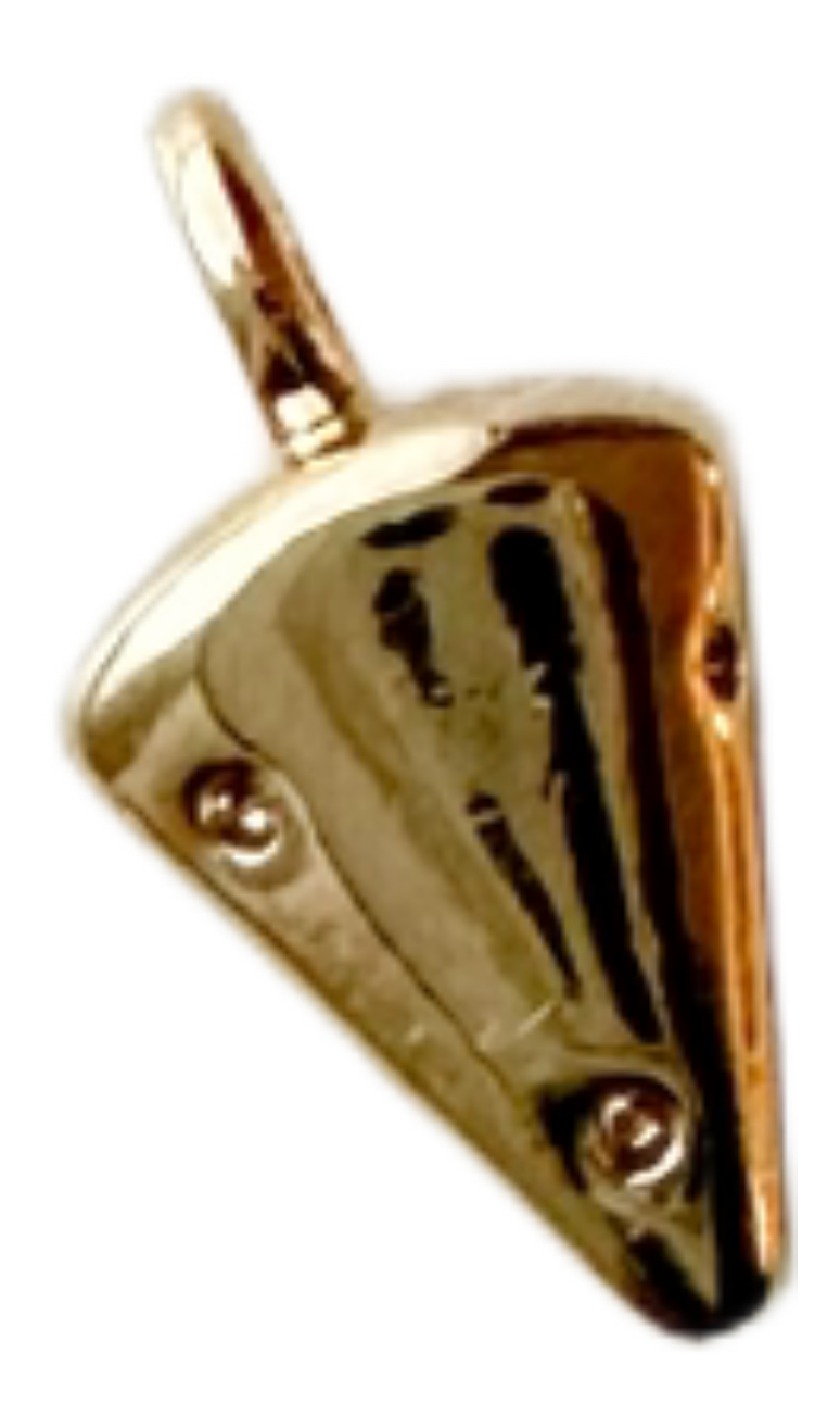 Gold cheese wedge charm