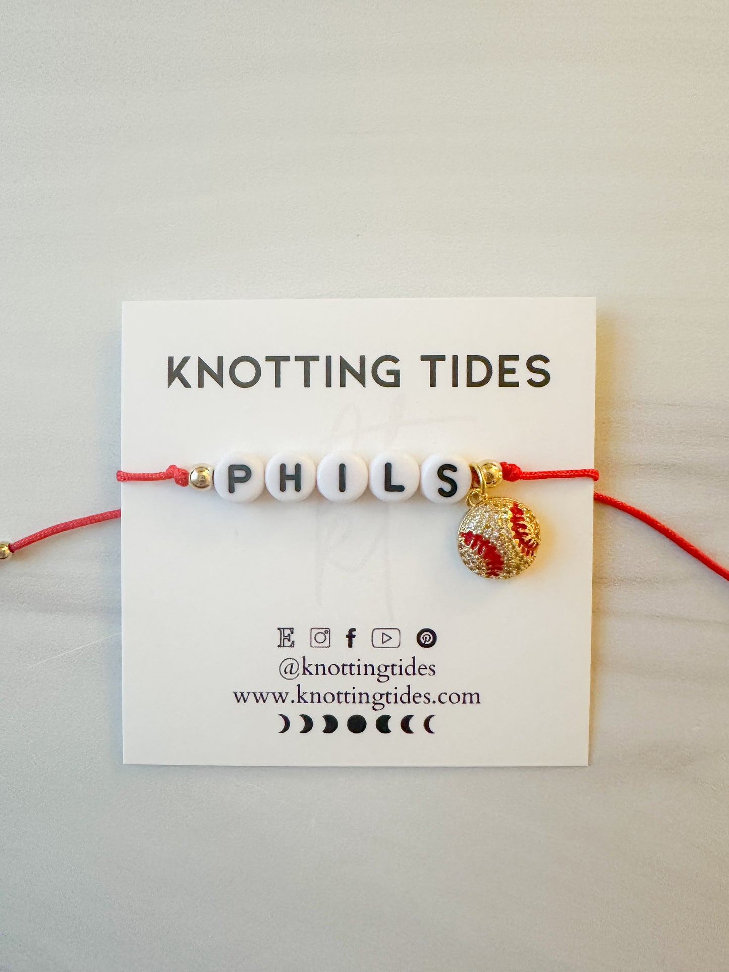 Phillies Baseball Charm Bracelet
