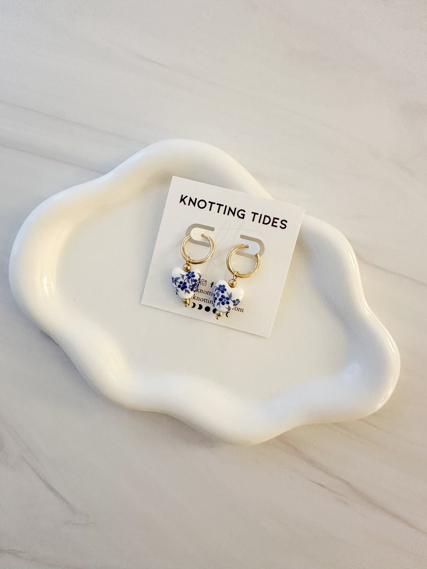 Porcelain Petal Hoops