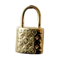 golden padlock engraved design charm