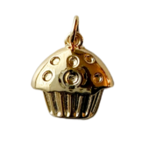 18k gold plated muffin cupcake charm