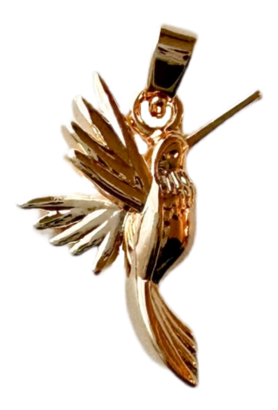 Gold hummingbird charm