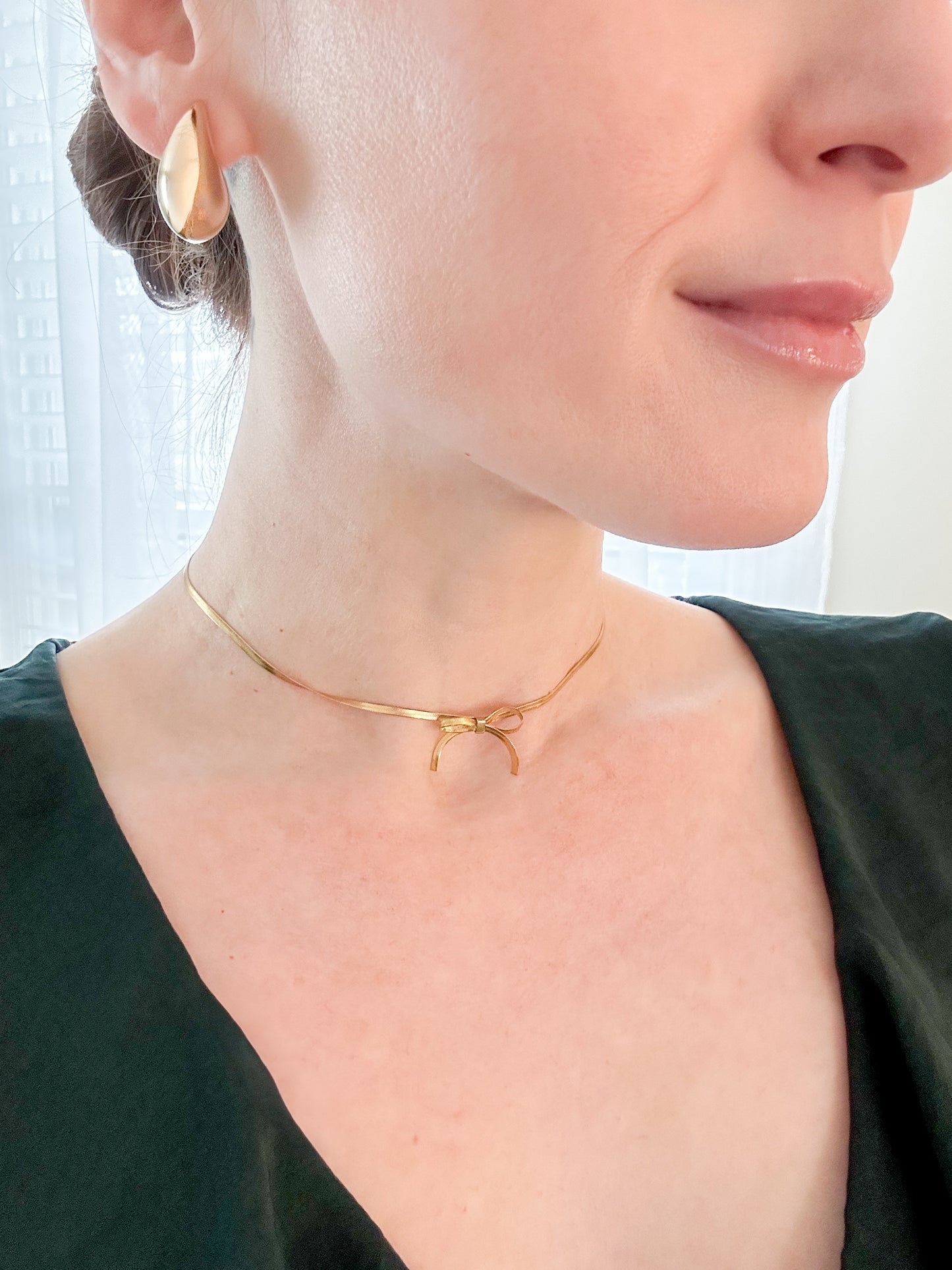 Herringbone Bow Necklace