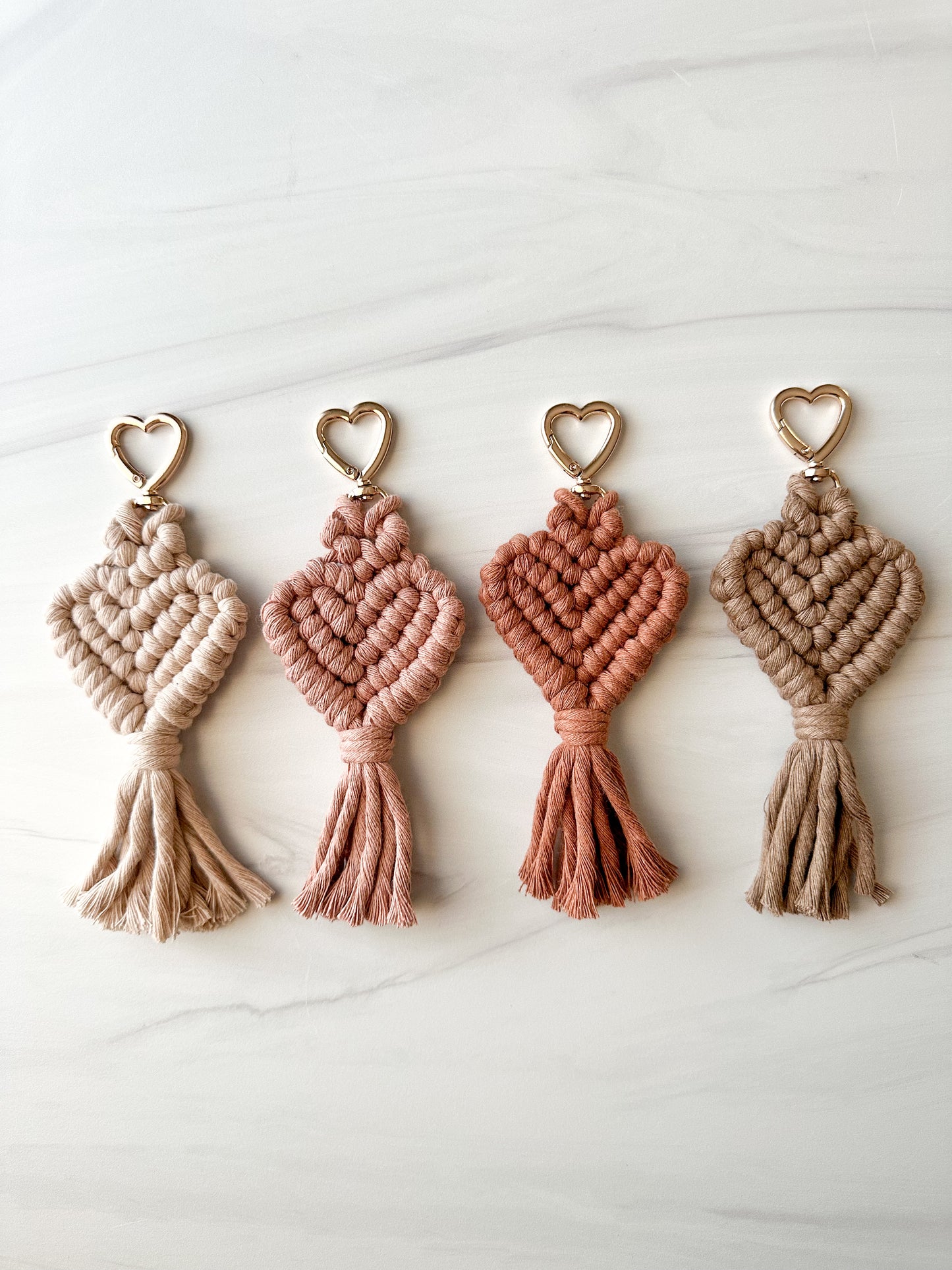 Macrame Heart Charms