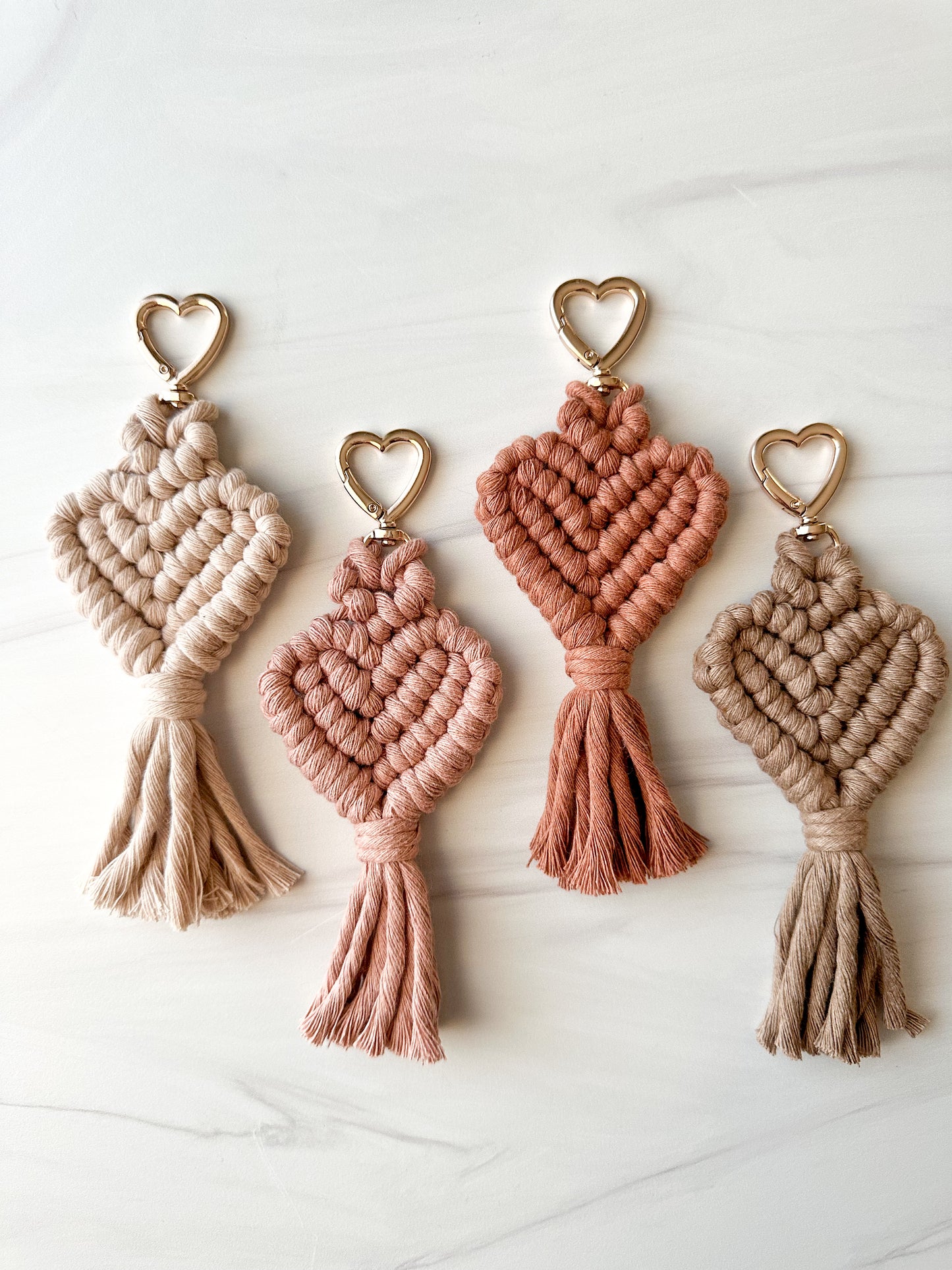 Macrame Heart Charms