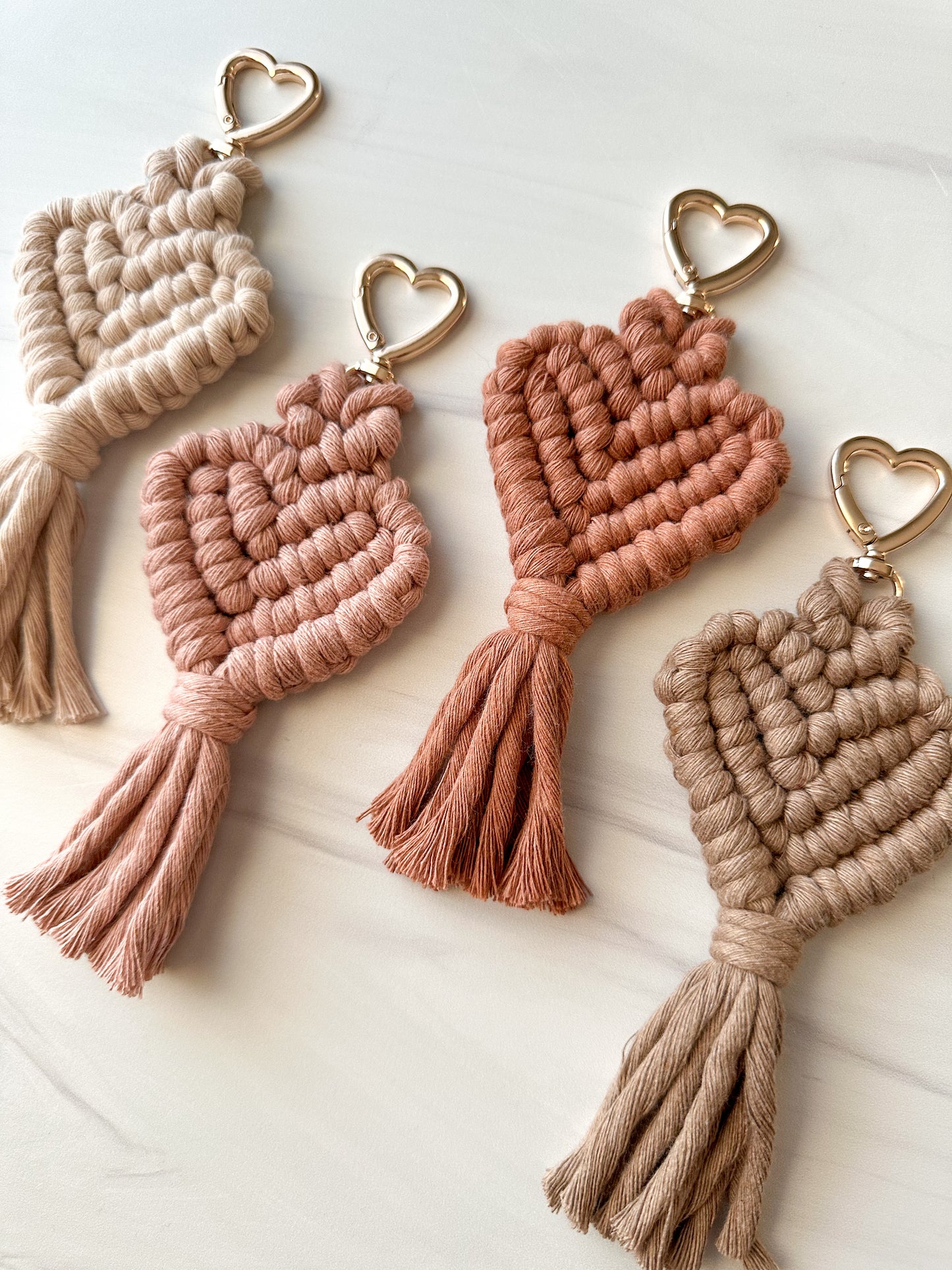 Macrame Heart Charms