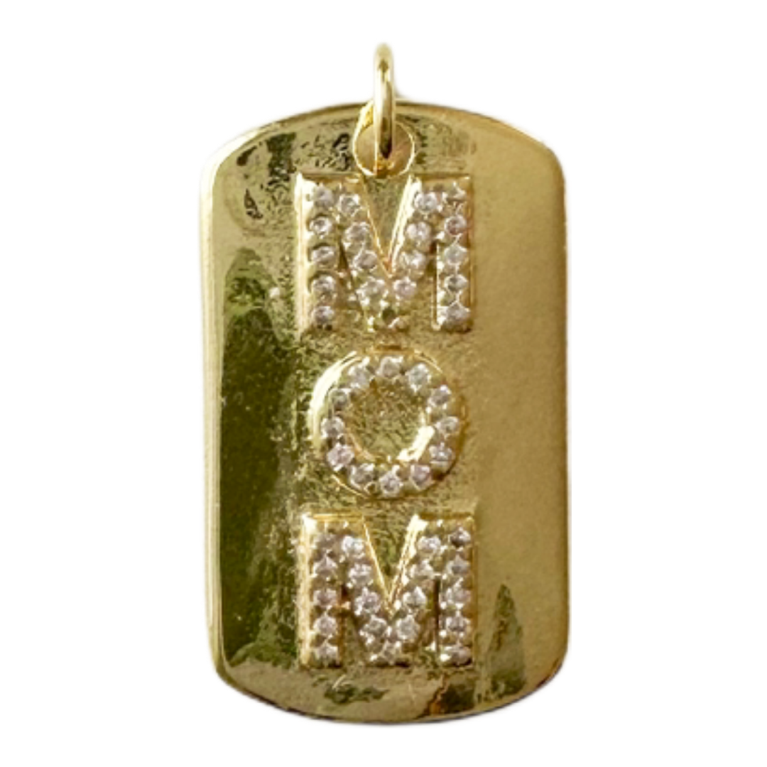 Mom Tag Pave Charm