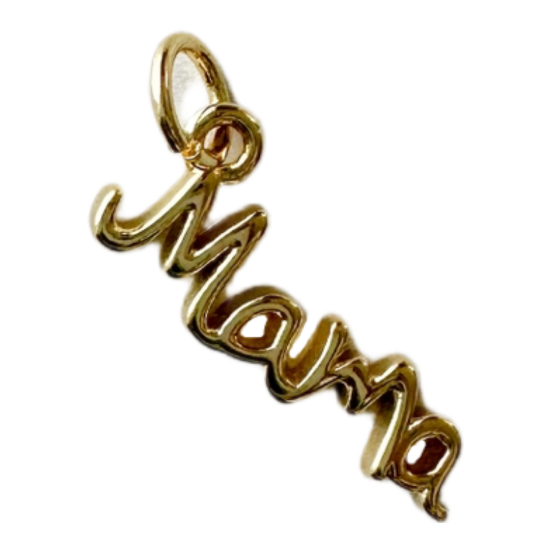Golden Mama Script Charm