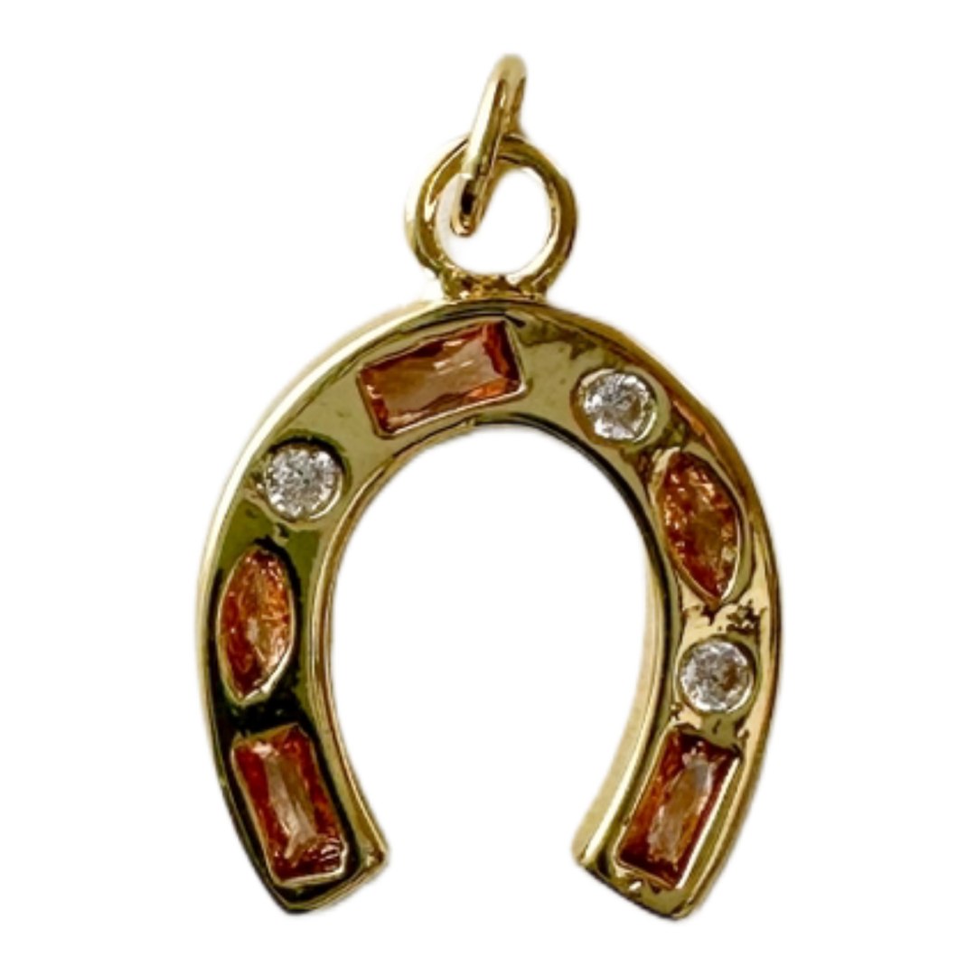 Golden Prairie Horseshoe Charm