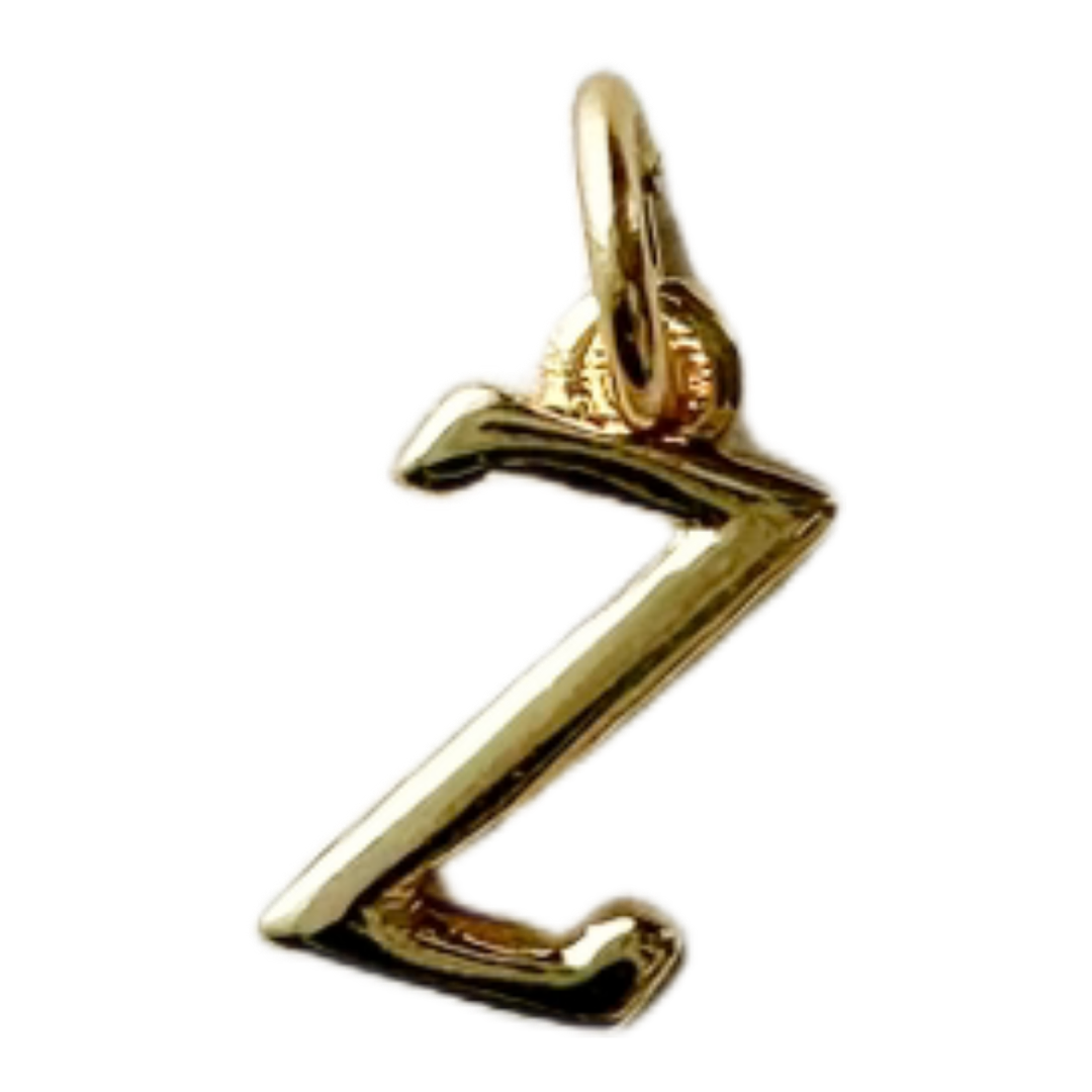 Gold Serif Letter Charm