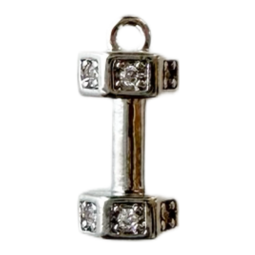 Silver Dumbbell Charm