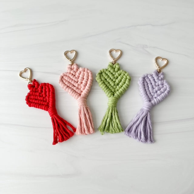 Macrame Heart Charms