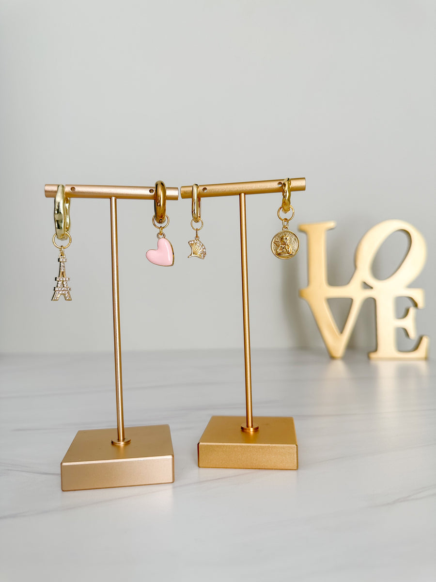 Custom charm hoop earrings