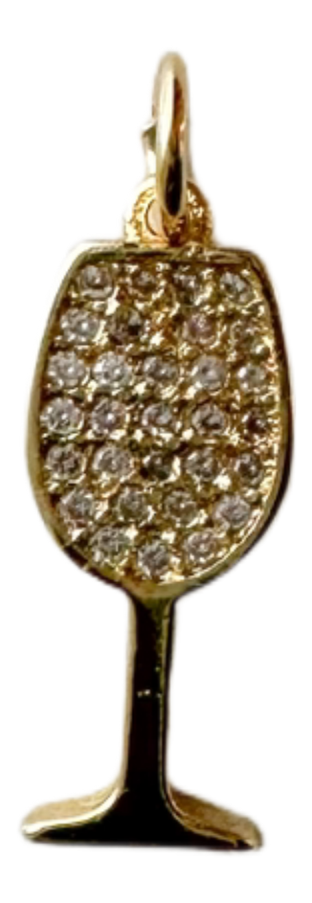 Micro pave wine charm