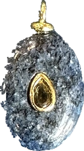 Blue Stone Pebble Charm