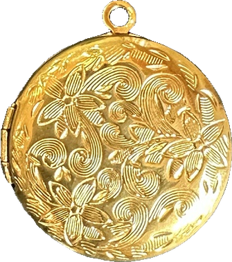 Engraved Floral Locket Charm