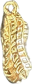 Small textured gold peanut charm