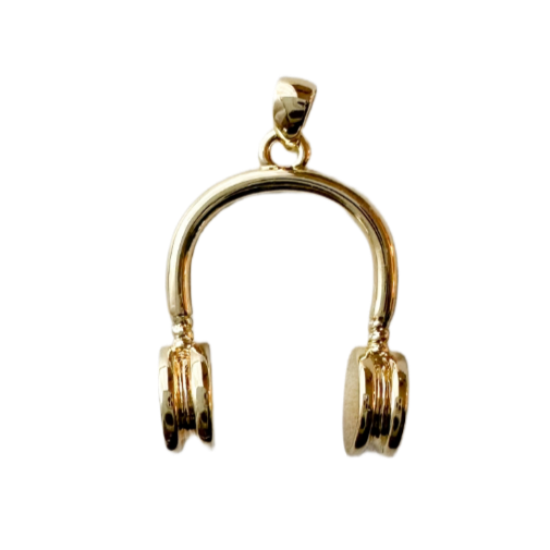 18k gold plated over the ear headphones charm for music listeners and music lovers