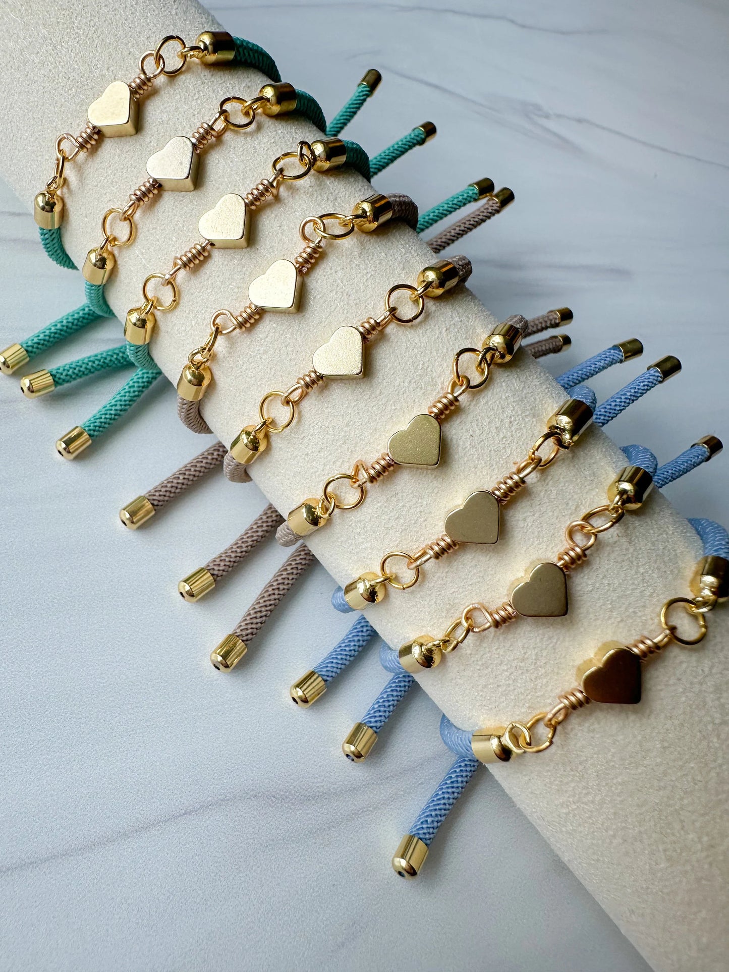 Gold Heart Cord Bracelet
