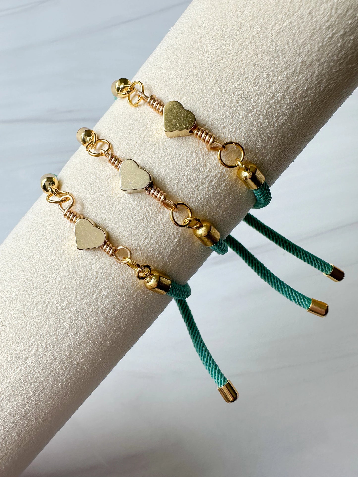 Gold Heart Cord Bracelet