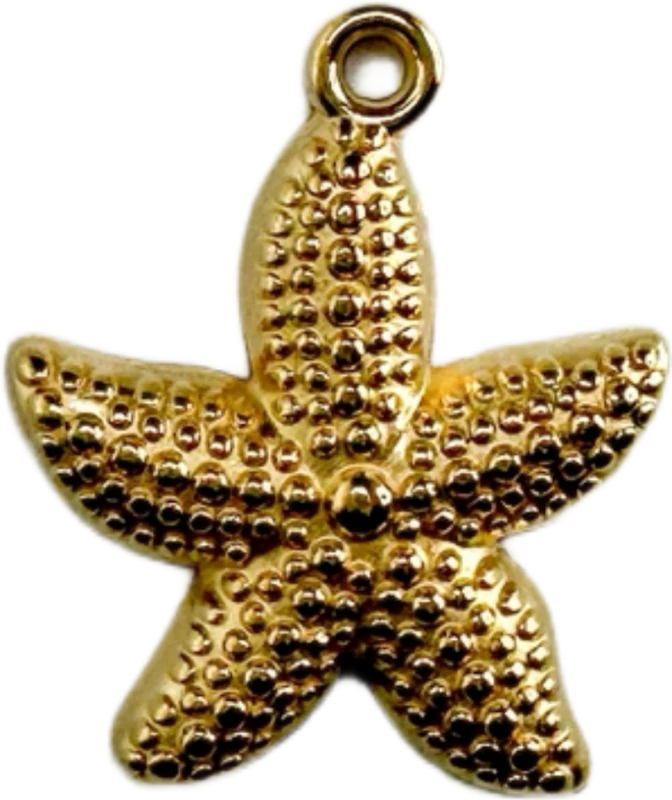 Gold Textured Starfish Charm