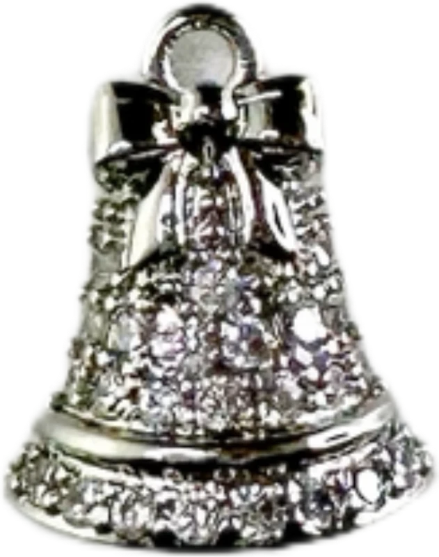 Silver Pave Bell Charm
