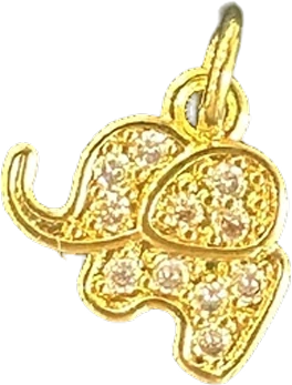 Gold elephant charm with crystal pave