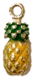 Small gold pineapple charm with green enamel top