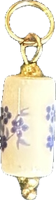 Blue Willow Porcelain Tube Charm