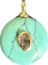 Turquoise Disc Charm