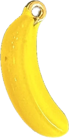 Yellow enamel banana charm