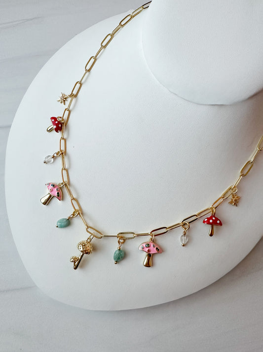 Mushroom Charm Necklace – Enchanted Woodland Story