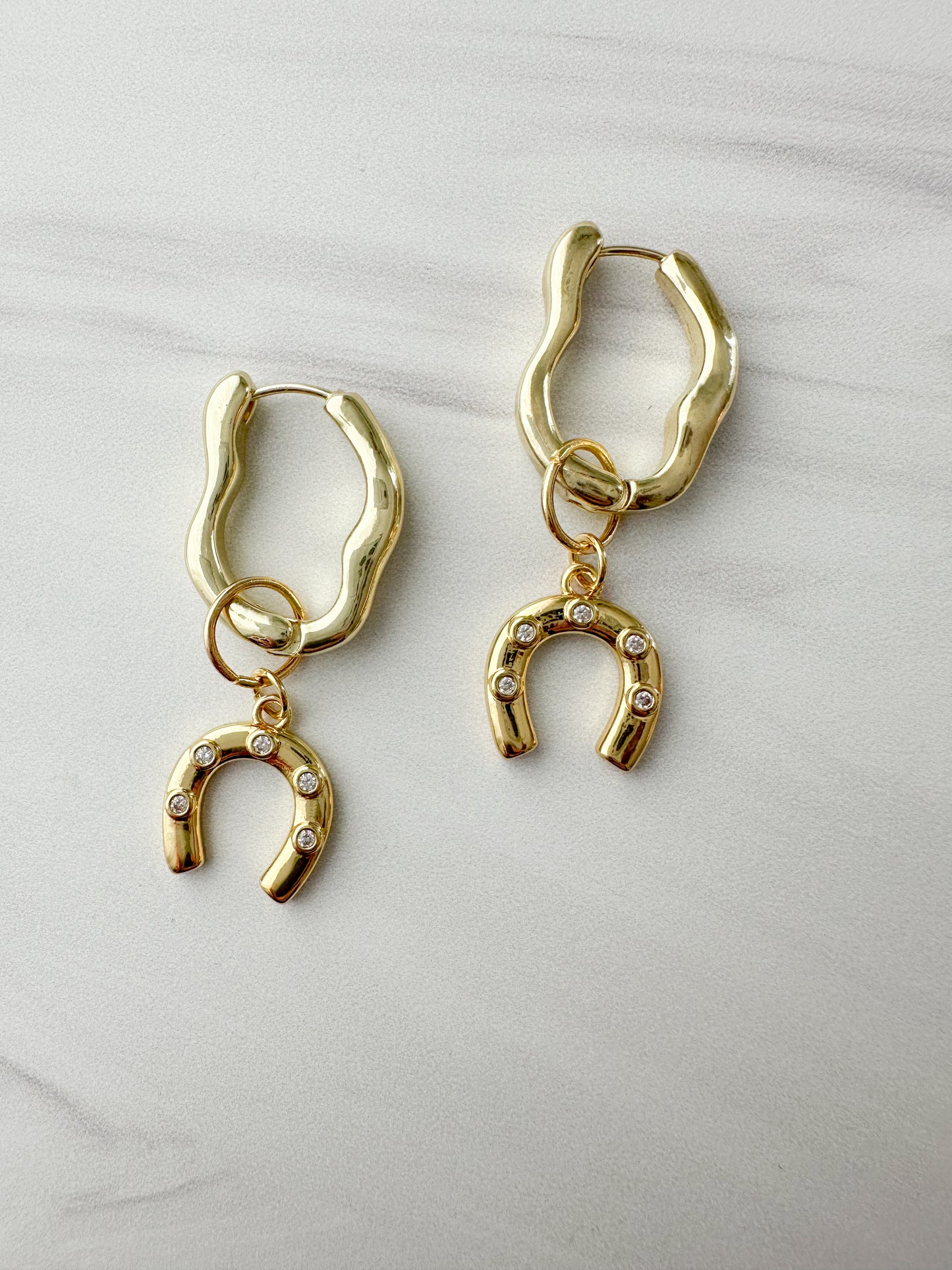 Lucky Wave Charm Earrings