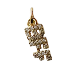 Gold micro pave BFF charm