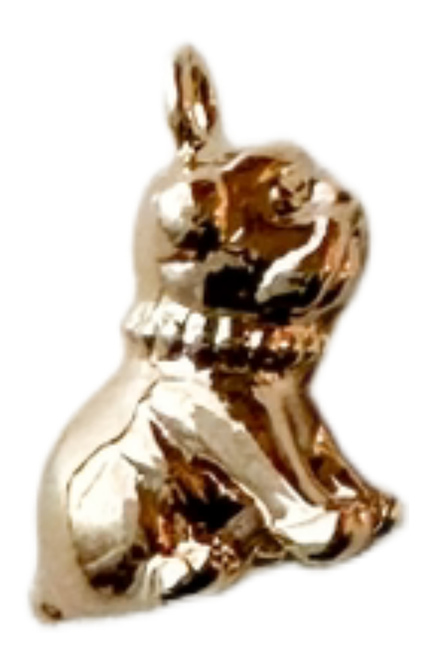 Gold bulldog charm