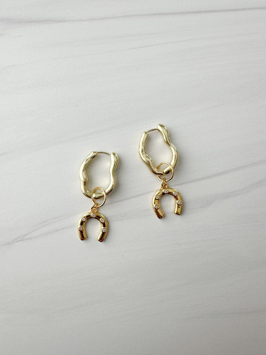 Lucky Wave Charm Earrings