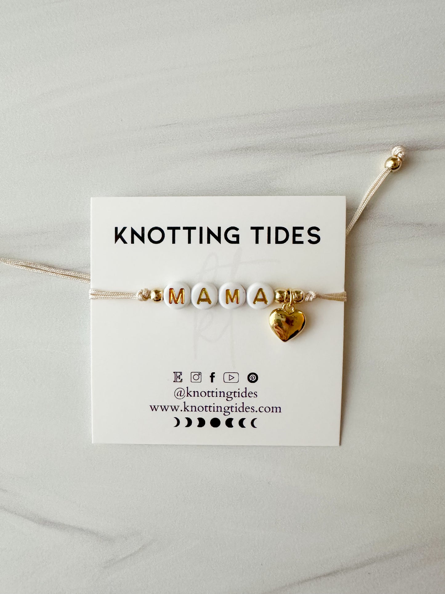 Golden Heart Mama/Mom Bracelet