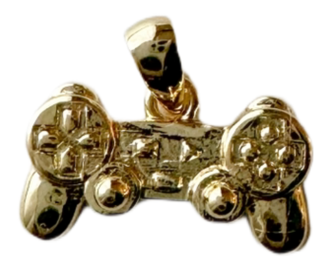 Gold gamer controller charm