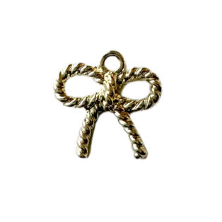 Golden bow rope knot charm