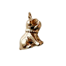 Small golden 3D bulldog charm